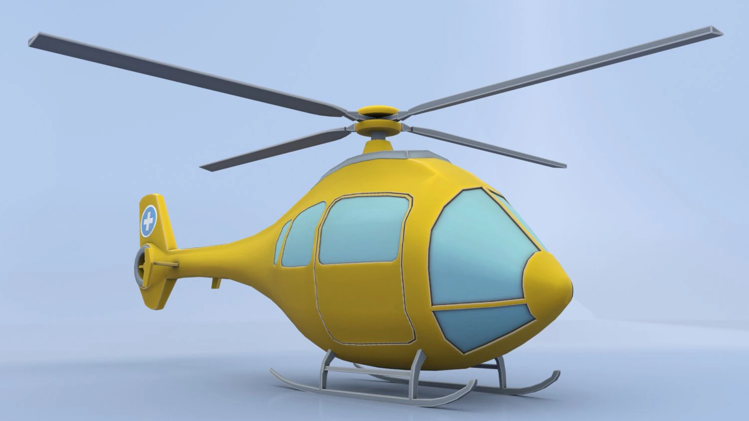 cartoon helicopter 3D Model .c4d .max .obj .3ds .fbx .stl .blend 