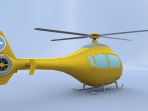 cartoon helicopter 3D Модель