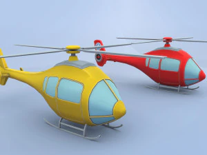 cartoon helicopter 3D Model