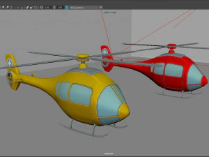 cartoon helicopter 3D Model