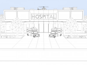 cartoon hospital 3D-Modell