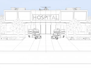 cartoon hospital 3D Model