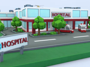 cartoon hospital 3D Model