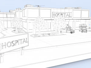 cartoon hospital 3D Model