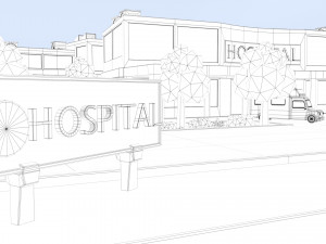 cartoon hospital 3D-Modell