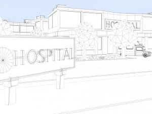 cartoon hospital 3D Model
