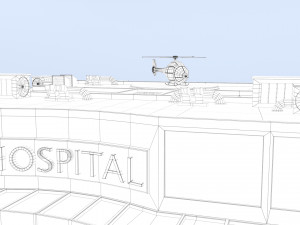 cartoon hospital 3D-Modell
