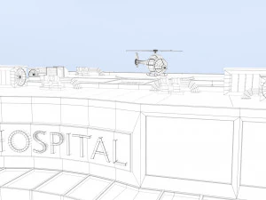 cartoon hospital 3D Model