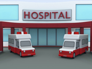 cartoon hospital 3D-Modell