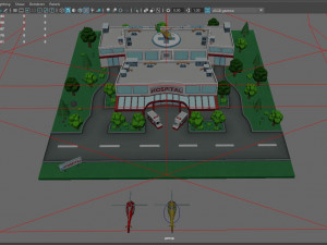 cartoon hospital 3D-Modell