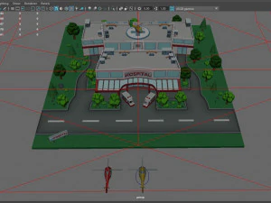 cartoon hospital 3D Model