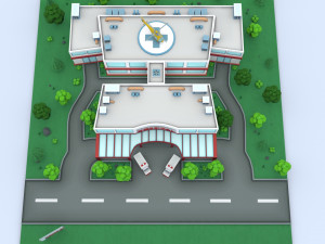 cartoon hospital 3D-Modell