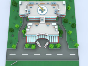 cartoon hospital 3D Model