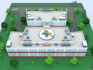 cartoon hospital 3D-Modell