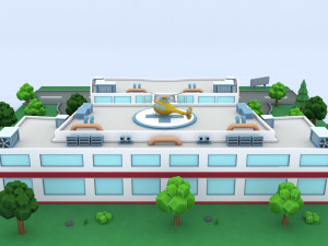 cartoon hospital 3D-Modell