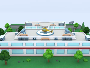 cartoon hospital 3D Model