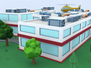 cartoon hospital 3D Model