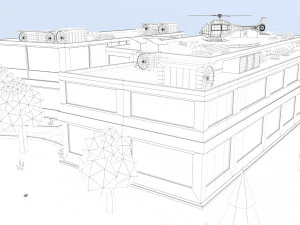 cartoon hospital 3D Model