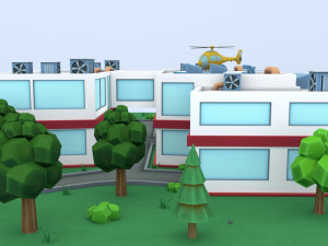cartoon hospital 3D-Modell