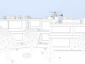 cartoon hospital 3D Model