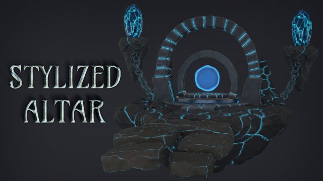 stylized altar Model 3D .c4d .max .obj .3ds .fbx .stl .blend 