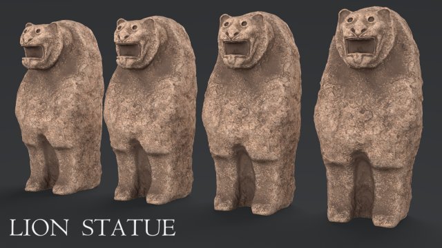 hittite lion statue 3D Model .c4d .max .obj .3ds .fbx .stl .blend 
