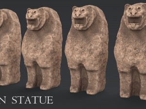 hittite lion statue 3D Model
