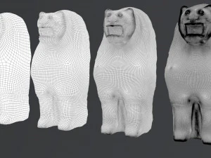 hittite lion statue 3D Model