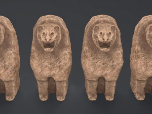 hittite lion statue 3D Model