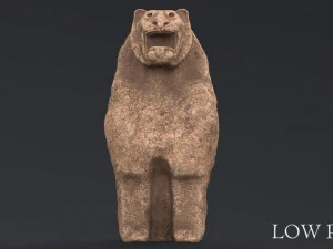 hittite lion statue 3D Model
