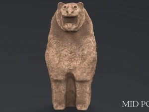 hittite lion statue 3D Model