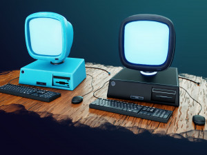 stylized computer 3D Model