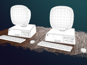 stylized computer 3D Model