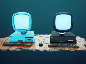 stylized computer 3D Model