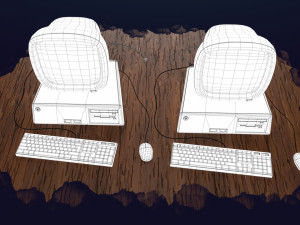 stylized computer 3D Model