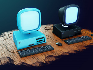 stylized computer 3D Model