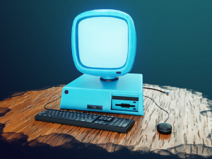 stylized computer 3D Model