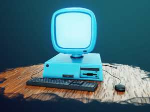 stylized computer 3D Model