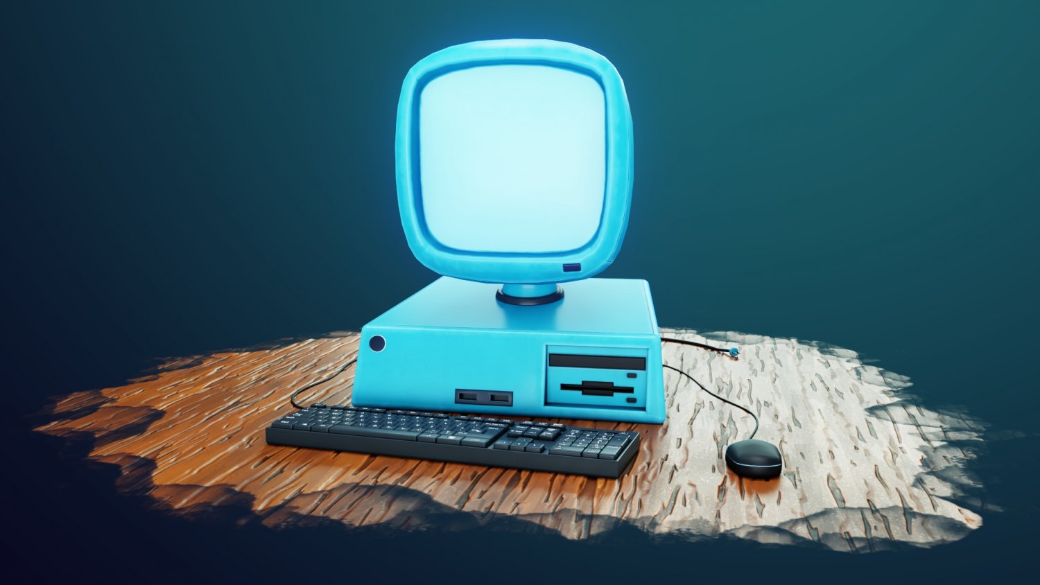 3d Computer. Stylized Computer.