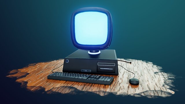 Download stylized computer 3D Model