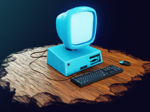 stylized computer 3D Model