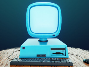 stylized computer 3D Model