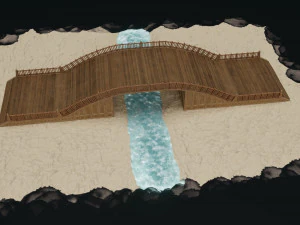 Vecchio ponte di legno Modello 3D