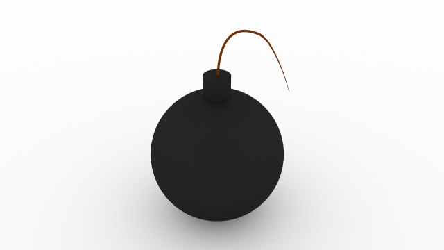 simple bomb 3D Model .c4d .max .obj .3ds .fbx .stl .blend