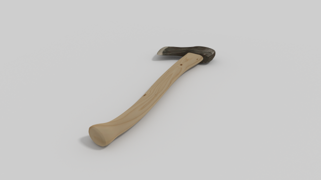 wooden axe Model 3D .c4d .max .obj .3ds .fbx .stl .blend 