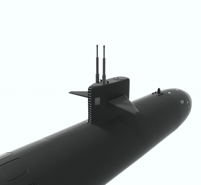 hunter submarine 3D Модель .c4d .max .obj .3ds .fbx .stl .blend 