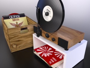 gramovox floating record vertical turntable 3D मॉडल