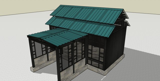 garden pavilion 3D Модель .c4d .max .obj .3ds .fbx .stl .blend 