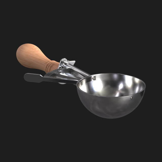 Ice Cream Scoop 001 3D Модель .c4d .max .obj .3ds .fbx .stl .blend 
