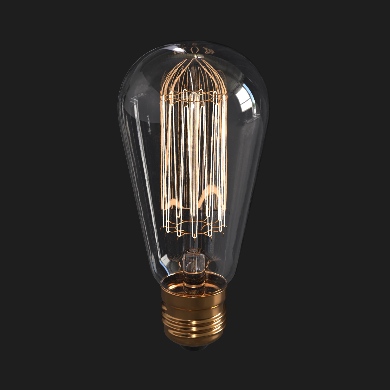 Vintage Light Bulb 001 3D Model .c4d .max .obj .3ds .fbx .stl .blend 